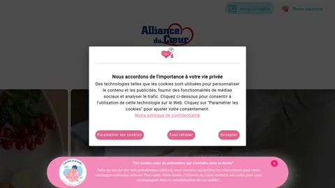 Capture du site Alliance du Cœur