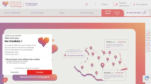 Capture du site Fédération Française de Cardiologie