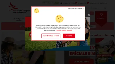 Capture du site Fédération Française des Diabétiques