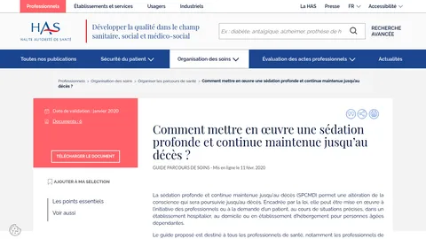 Capture HAS Sédation