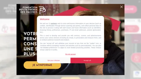 Capture d'écran du site Petits Frères des Pauvres